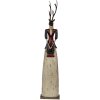Statuetta Decorativa Cerva in Metallo Clayre & Eef 86cm Marrone Beige Rosso Rusticale
