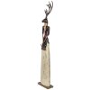 Statuetta Decorativa Cerva in Metallo Clayre & Eef 86cm Marrone Beige Rosso Rusticale