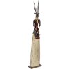 Statuetta Decorativa Cerva in Metallo Clayre & Eef 86cm Marrone Beige Rosso Rusticale