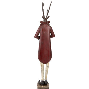 Figura Decorativa Cervo in Stile Barocco Clayre & Eef Metallo 83cm Marrone Rosso Oro
