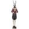 Figura Decorativa Cervo in Stile Barocco Clayre & Eef Metallo 83cm Marrone Rosso Oro