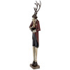 Figura Decorativa Cervo in Stile Barocco Clayre & Eef Metallo 83cm Marrone Rosso Oro