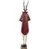 Figura Decorativa Cervo in Stile Barocco Clayre & Eef Metallo 83cm Marrone Rosso Oro