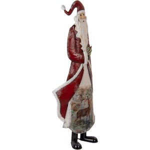 Decorazione Babbo Natale Clayre & Eef 5Y1317 in Metallo 33x16x85 cm Rosso Bianco