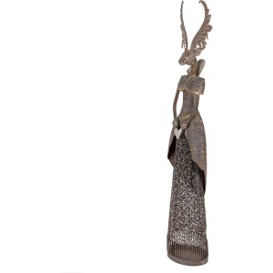 Decorazione Renna in Metallo Clayre & Eef Marrone-Grigio 81 cm con Cuore Vintage