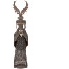 Decorazione Renna in Metallo Clayre & Eef Marrone-Grigio 81 cm con Cuore Vintage