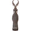 Decorazione Renna in Metallo Clayre & Eef Marrone-Grigio 81 cm con Cuore Vintage