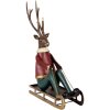 Statuetta decorativa Cervo su Slitta Clayre & Eef 27x10x31 cm Metallo Decorazione Invernale