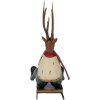 Statuetta decorativa Cervo su Slitta Clayre & Eef 27x10x31 cm Metallo Decorazione Invernale