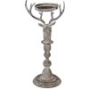 Clayre & Eef 6Y5838 Candeliere a forma di cervo Antik-Grau 17x14x42 cm
