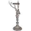 Clayre & Eef 6Y5838 Candeliere a forma di cervo Antik-Grau 17x14x42 cm