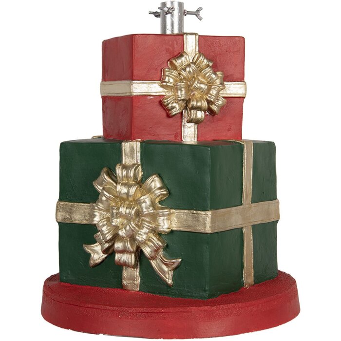 Clayre & Eef Porta albero regalo Ø44x54cm Verde Rosso Oro