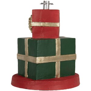 Clayre & Eef Porta albero regalo Ø44x54cm Verde Rosso Oro