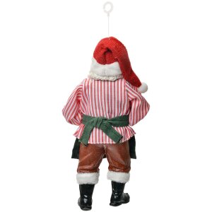 Clayre & Eef 66241 Decorazione natalizia Babbo Natale sospesa 17 cm Rosso Verde Bianco