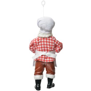 Clayre & Eef 66243 Babbo Natale decorazione panettiere tessuto 9x6x17 cm