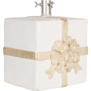 Clayre & Eef 6MG0116 Porta albero regalo Bianco Oro 26x24x33cm