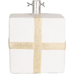 Clayre & Eef 6MG0116 Porta albero regalo Bianco Oro 26x24x33cm