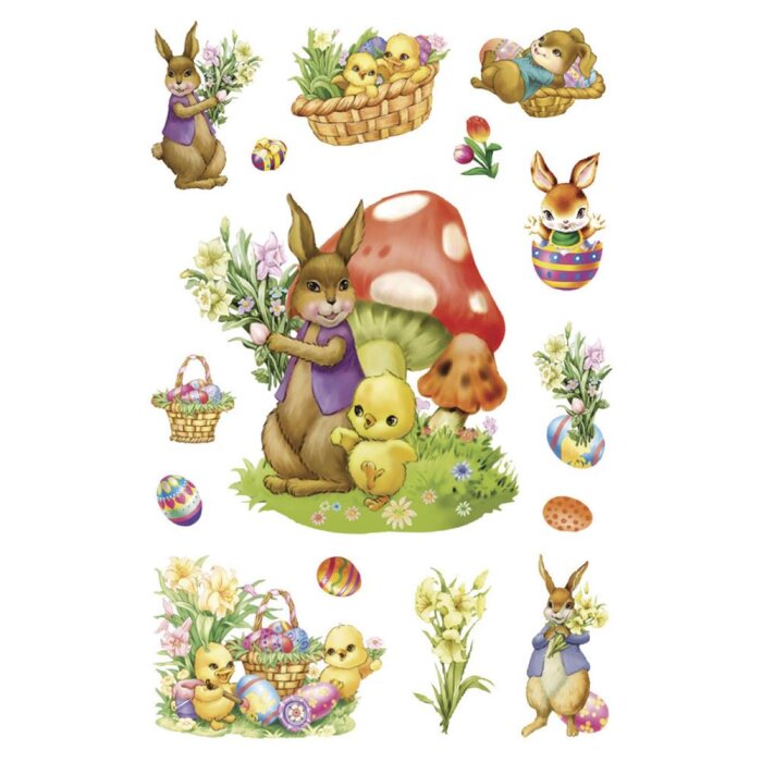 Etichette decorative magiche Coniglietti nostalgici, foglio 1.