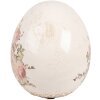 Uovo Decorativo con Rose Clayre & Eef Ø 10x12 cm Beige Rosa Ceramica Vintage