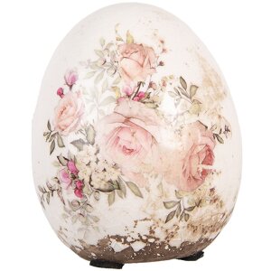 Uovo decorativo Clayre & Eef con motivo a rose in...