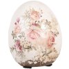 Uovo decorativo Clayre & Eef con motivo a rose in ceramica Ø 7x9 cm Vintage Shabby Chic