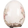 Uovo decorativo Clayre & Eef con motivo a rose in ceramica Ø 7x9 cm Vintage Shabby Chic