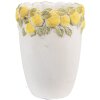 Vaso per fiori Clayre & Eef 6TE0570S Bianco Giallo Ø13x17 cm in Pietra Design Limoni