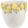 Vaso per fiori Clayre & Eef con Decorazioni a Limoni Ø 20x19 cm in Pietra Mediterraneo