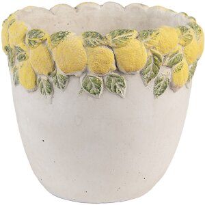 Vaso per fiori Clayre & Eef con rilievo limoni...