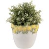 Vaso per fiori Clayre & Eef con rilievo limoni Ø 16x15 cm in pietra giallo verde