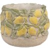 Vaso per fiori Clayre & Eef con motivo limoni Ø 19x15 cm in pietra mediterranea