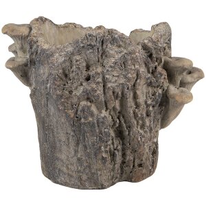 Vaso da fiori Clayre & Eef 6TE0577M Marrone Beige 24x18x18 cm effetto pietra