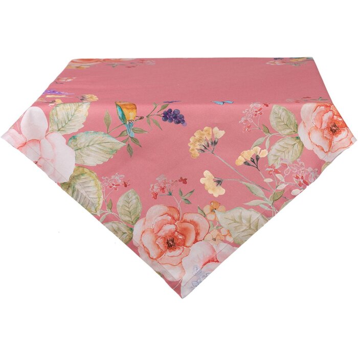 Tovaglia Clayre & Eef Rosé 100x100 cm Cotone Design Floreale