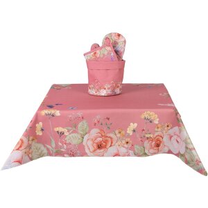 Tovaglia Clayre & Eef Rosé 100x100 cm Cotone Design Floreale