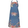 Clayre & Eef FFA41BL Grembiule 70x85 cm Blu con motivo floreale in cotone