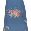Clayre & Eef FFA41BL Grembiule 70x85 cm Blu con motivo floreale in cotone