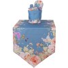 Clayre & Eef Camino di tavola 50x160 cm Blu Floreale in Cotone Uccelli Fiori