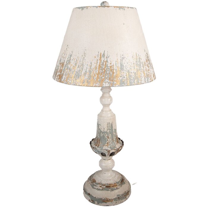 Lampada da tavolo Vintage Clayre & Eef Ø 36x70 cm Beige Grigio Oro E27 60W Metallo