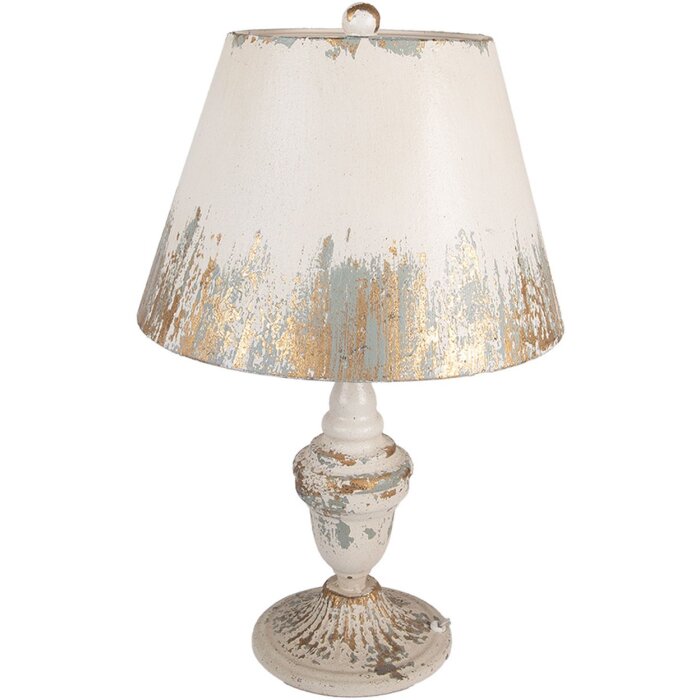 Lampada da tavolo Ø 36x55 cm E27/max 60W Clayre & Eef Beige Grigio Stile Vintage