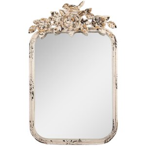 Specchio da tavolo Clayre & Eef 62S332 Antico Beige 27x5x45 cm Vintage Decorazione a Rose