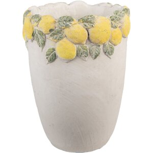 Vaso per fiori Clayre & Eef con decoro limoni in...