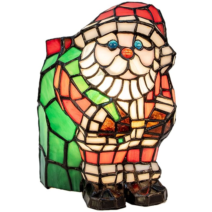 Lampada da tavolo Tiffany LumiLamp Babbo Natale in vetro 17x11x22 cm attacco E14