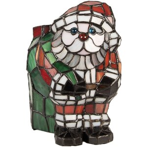 Lampada da tavolo Tiffany LumiLamp Babbo Natale in vetro 17x11x22 cm attacco E14