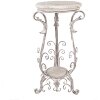 Tavolino per piante Clayre & Eef 5Y1336 in ferro e legno stile Shabby Chic 40x40x75 cm