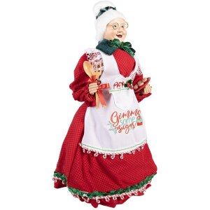 Clayre & Eef 66226 Decorazione Babbo Natale Rosso Bianco 18x18x46 cm