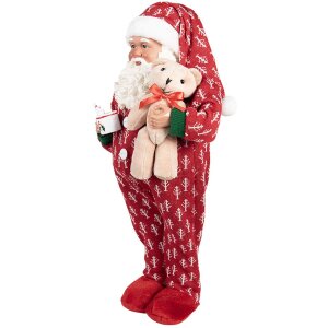 Clayre & Eef 66228 Decorazione Babbo Natale Rosso Bianco 45 cm