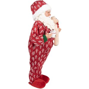 Clayre & Eef 66228 Decorazione Babbo Natale Rosso Bianco 45 cm