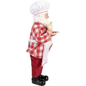 Decorazione Babbo Natale Pasticciere Clayre & Eef Rosso e Bianco 45 cm