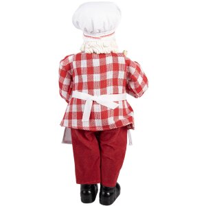 Decorazione Babbo Natale Pasticciere Clayre & Eef Rosso e Bianco 45 cm