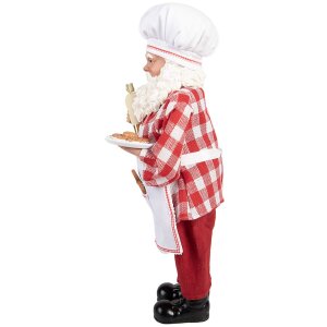 Decorazione Babbo Natale Pasticciere Clayre & Eef Rosso e Bianco 45 cm
